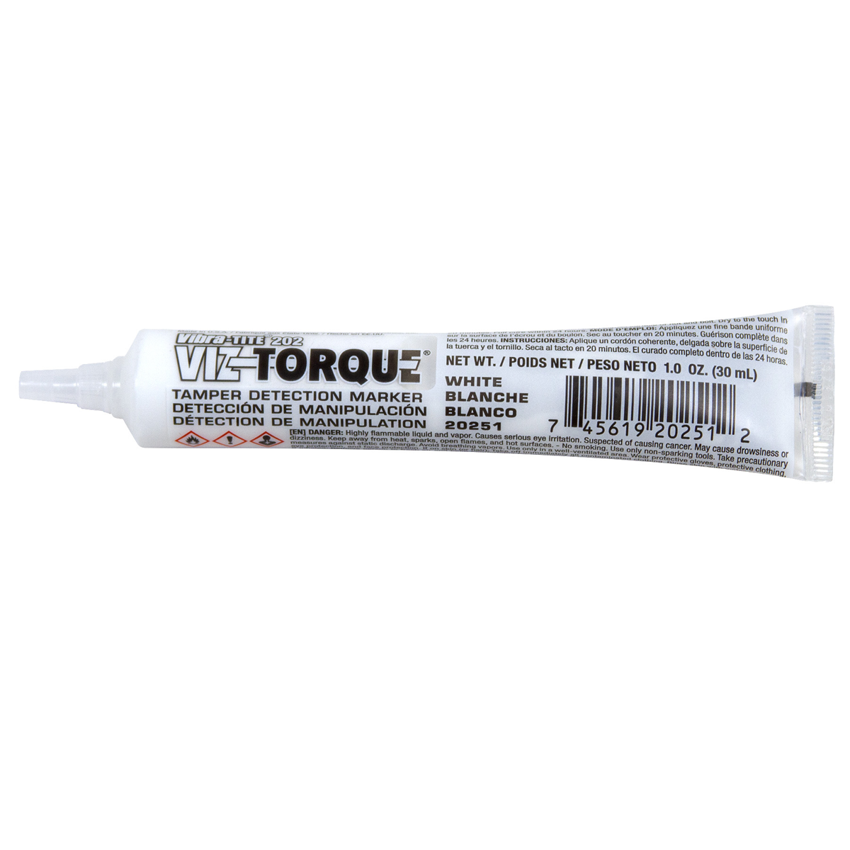 Vibra-Tite Viz-Torque® 2025 – Tamper Detection Marker – White