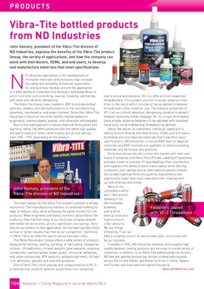 vibra-tite fastener + fixing magazine ad